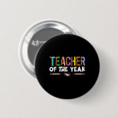Leraar van het Jaar Feestcadeau Leraar Waardering Ronde Button 5,7 Cm (Voorkant /achterkant)