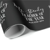 Leraar van het Jaar Gepersonaliseerde Moderne Teks Cadeaupapier (Rol Hoek)