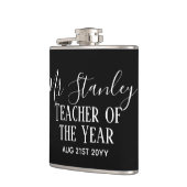 Leraar van het Jaar Gepersonaliseerde Moderne Teks Heupfles (Links)