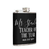 Leraar van het Jaar Gepersonaliseerde Moderne Teks Heupfles (Rechts)