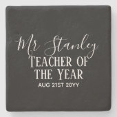 Leraar van het Jaar Gepersonaliseerde Moderne Teks Stenen Onderzetter (Voorkant)