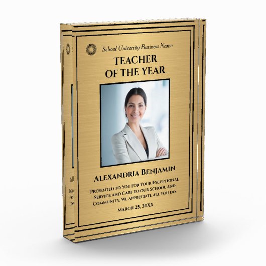 Leraar van het jaar Gold Award - Logo personaliser Fotoblokken (Links)