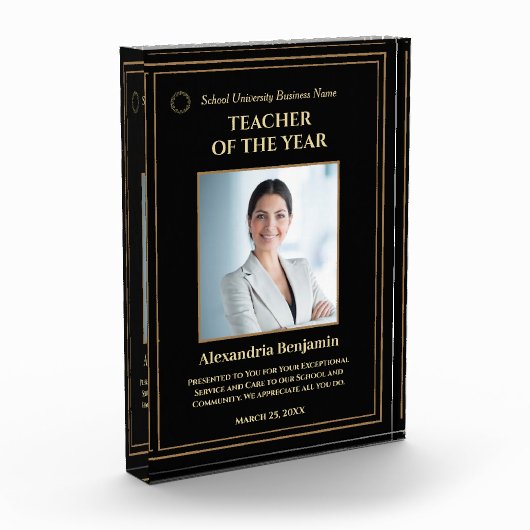 Leraar van het jaar Gold Award - Logo personaliser Fotoblokken (Links)