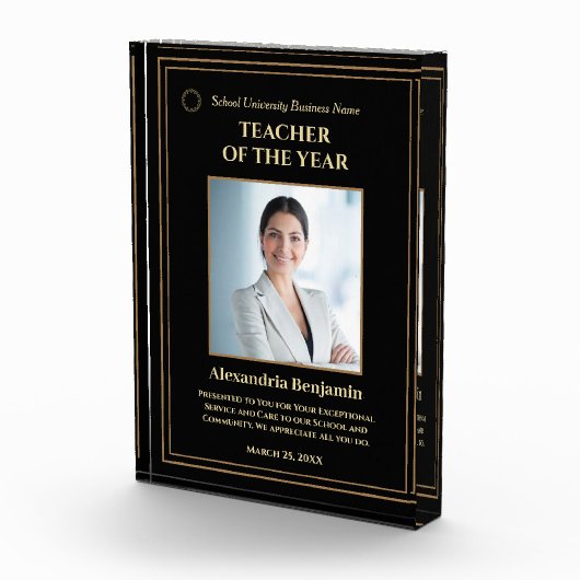 Leraar van het jaar Gold Award - Logo personaliser Fotoblokken (Rechts)