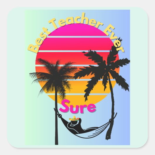 Leraar van het jaar: zeker vierkante sticker (Voorkant)