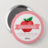 Leraar van het themajaar Apple Ronde Button 4,0 Cm (Voorkant /achterkant)