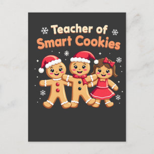 Leraar van Slimme Koekjes die Kerst Ginger Lesgeve Uitnodiging Briefkaart