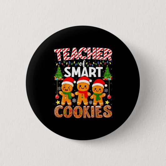 Leraar van Slimme Koekjes Grappige Peperkoek Leraa Ronde Button 5,7 Cm (Voorkant)