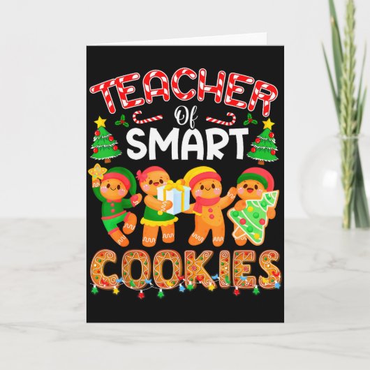Leraar Van Slimme Koekjes Kerst Cute Gingerbrea Kaart (Voorkant)
