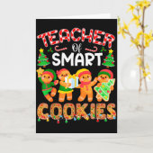 Leraar Van Slimme Koekjes Kerst Cute Gingerbrea Kaart (Gele Bloem)