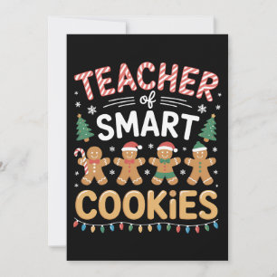 Leraar van slimme koekjes kerst gingerbread kaart
