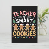 Leraar van slimme koekjes kerst gingerbread kaart (Staand voorkant)