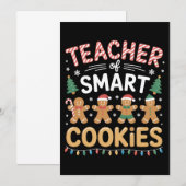 Leraar van slimme koekjes kerst gingerbread kaart (Voorkant / Achterkant)