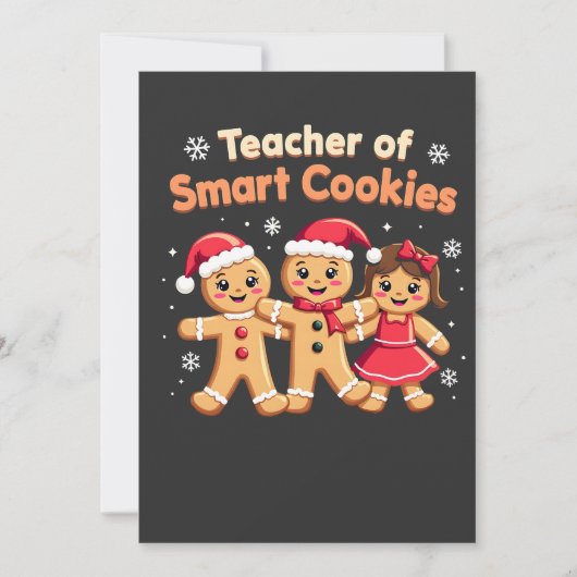 Leraar van Slimme Koekjes Leert Kerst Ginger Kaart (Voorkant)
