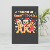 Leraar van Slimme Koekjes Leert Kerst Ginger Kaart (Staand voorkant)