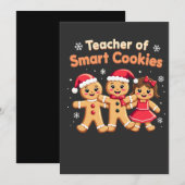 Leraar van Slimme Koekjes Leert Kerst Ginger Kaart (Voorkant / Achterkant)