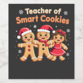 Leraar van Slimme Koekjes Leert Kerst Ginger Wijn Etiket (Enkel label)