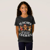 Leraar van Smart Cookies Christmas Gingerbread Cut T-shirt (Voorkant volledig)