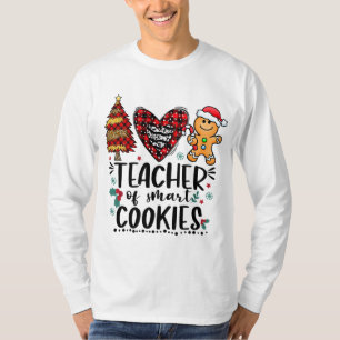 Leraar van Smart Cookies Funny Kerstbuffalo P T-shirt
