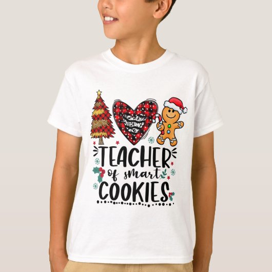 Leraar van Smart Cookies Funny Kerstbuffalo P T-shirt (Voorkant)