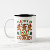 Leraar van Smart Cookies Kerstmis Tweekleurige Koffiemok (Links)