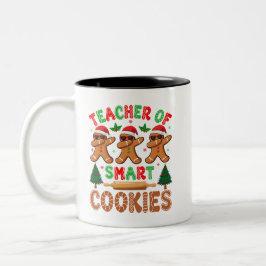 Leraar van Smart Cookies Kerstmis Tweekleurige Koffiemok