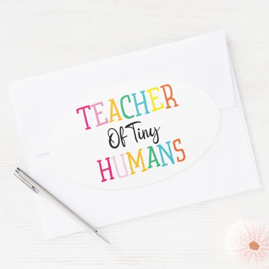 LERAAR VAN TINY HUMANS OVALE STICKER (Envelop)