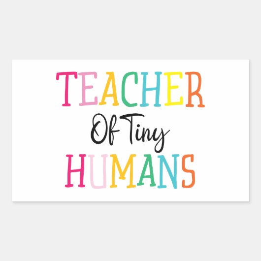 LERAAR VAN TINY HUMANS RECHTHOEKIGE STICKER (Voorkant)