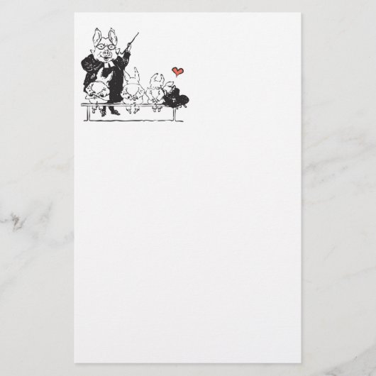 leraar varken met studenten briefpapier (Voorkant)