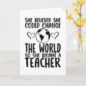 Leraar Verander het Wenskaart van de Wereld Kaart (Gele Bloem)