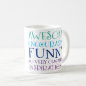 LERAAR vet kleurrijke regenboog positief woord sta Koffiemok (Voorkant rechts)