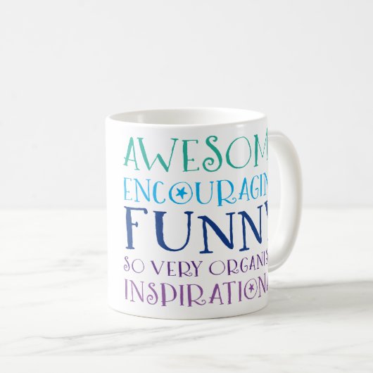 LERAAR vet kleurrijke regenboog positief woord sta Koffiemok (Voorkant rechts)