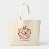 Leraar Vibes Boho Appel Bedank Cadeau Grote Tote Bag (Voorkant)