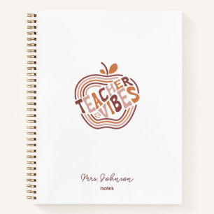 Leraar Vibes Boho Appel Gepersonaliseerde Waarderi Notitieboek