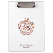Leraar Vibes Boho Apple Appreciation Gift Klembord (Voorkant)