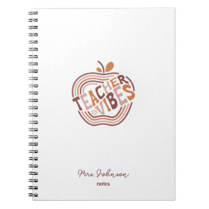 Leraar Vibes Boho Apple persoonlijke waardering Notitieboek