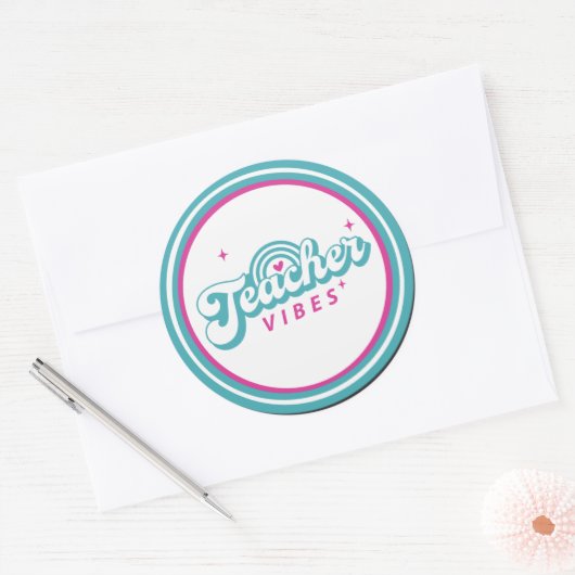 Leraar Vibes Classic Round Sticker (Envelop)