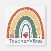 Leraar Vibes Fun Rainbow Inspirivity Magneet (Voorkant)