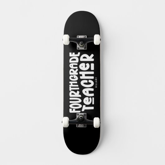 Leraar Vierde Klas Eenvoudig Retro Maatwerk Persoonlijk Skateboard (Voorkant)