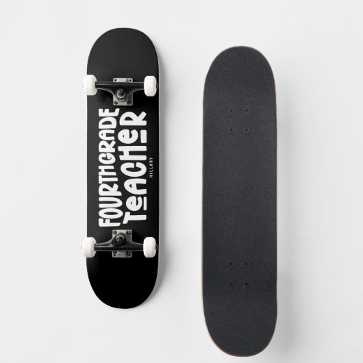 Leraar Vierde Klas Eenvoudig Retro Maatwerk Persoonlijk Skateboard (Voorkant)
