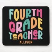 Leraar Vierde Klas Kleurrijke Tekst  Muismat (Voorkant)