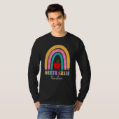 Leraar Vierde Klas Regenboog Potlood Leren Liefde T-shirt (Voorkant volledig)