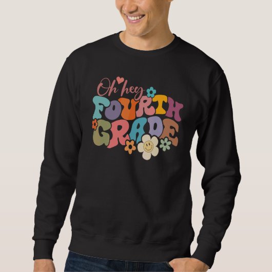 Leraar Vierde Klas Terug Naar School Groovy Trui (Voorkant)