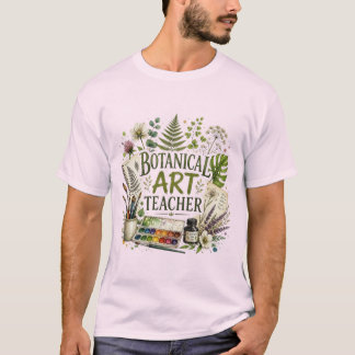 Leraar Vintage Botanische Kunst T-shirt