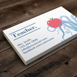 Leraar Vintage Octopus & Apple Unique Visitekaartje