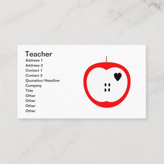 leraar visitekaartje (Voorkant)
