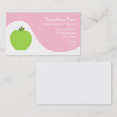 Leraar Visitekaartje - Groene Apple & Roze (Voorkant / Achterkant)