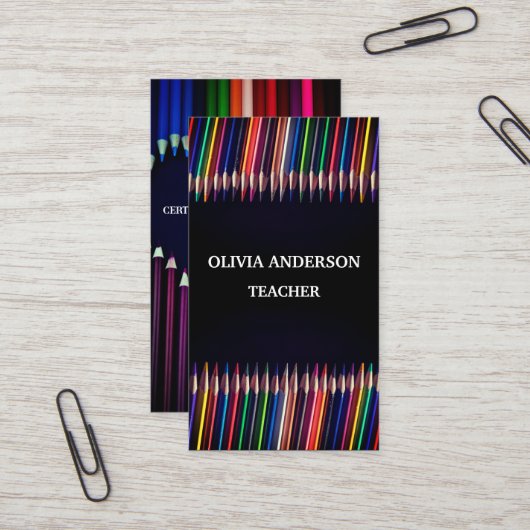 leraar | Visitekaartjes met gesprekspartners (Voorkant / Achterkant in situ)