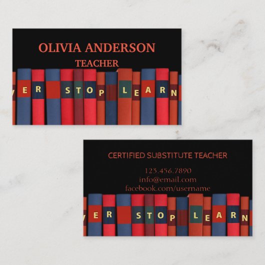 leraar | Visitekaartjes met gesprekspartners (Voorkant / Achterkant)