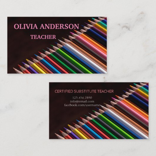 leraar | Visitekaartjes met gesprekspartners (Voorkant / Achterkant)